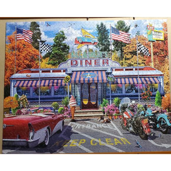 White Mountain Bill & Sally's Diner 1000 Piece Puzzle #1631 24inx30in Pre-Owned - Picture 3 of 7